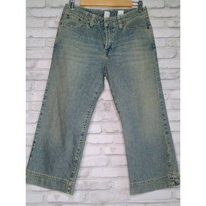 Lucky Brand 8 High Rise Cropped Wide Leg Jeans